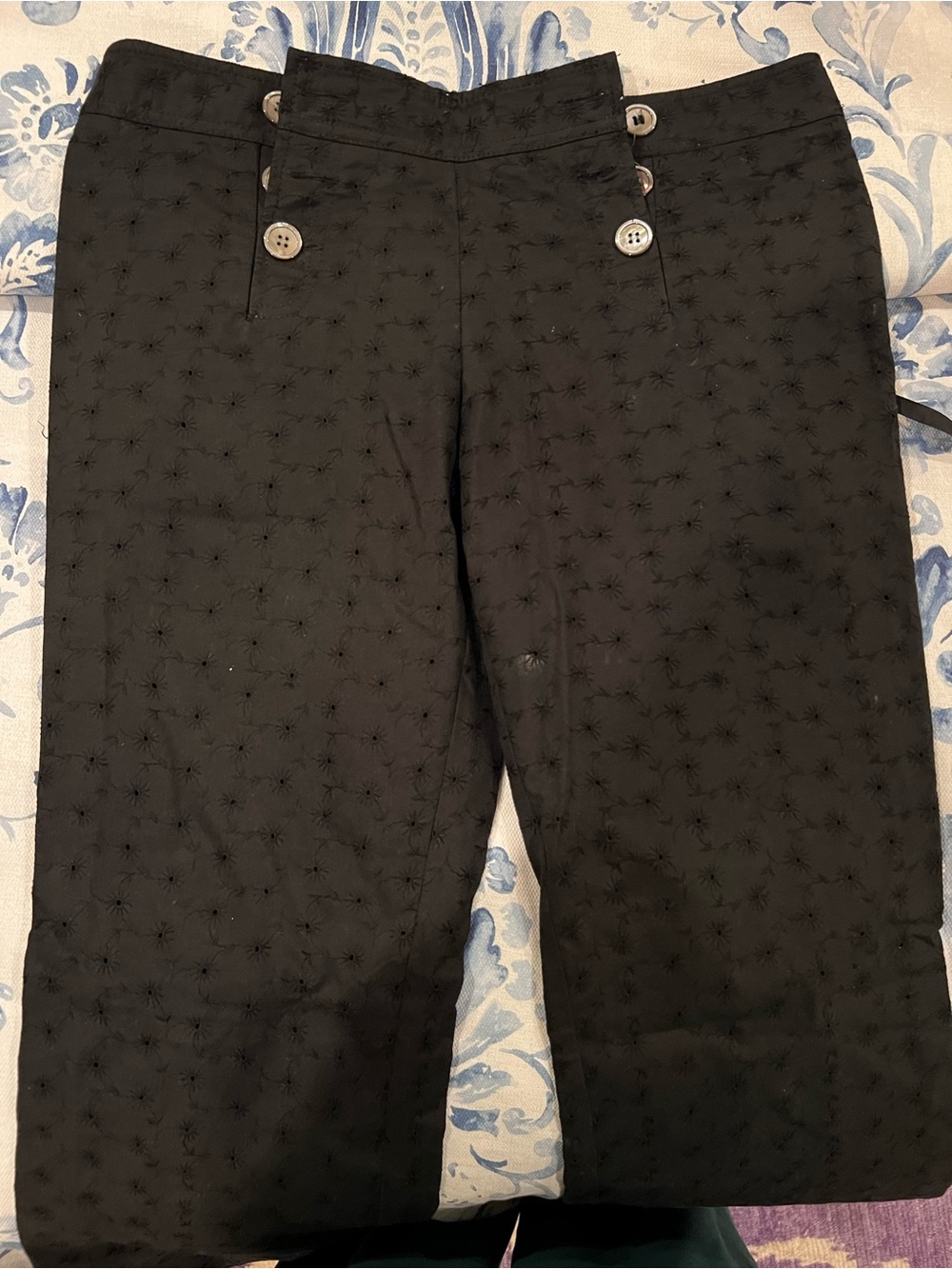 Esther Chen Black Button-up pants with flare bottom